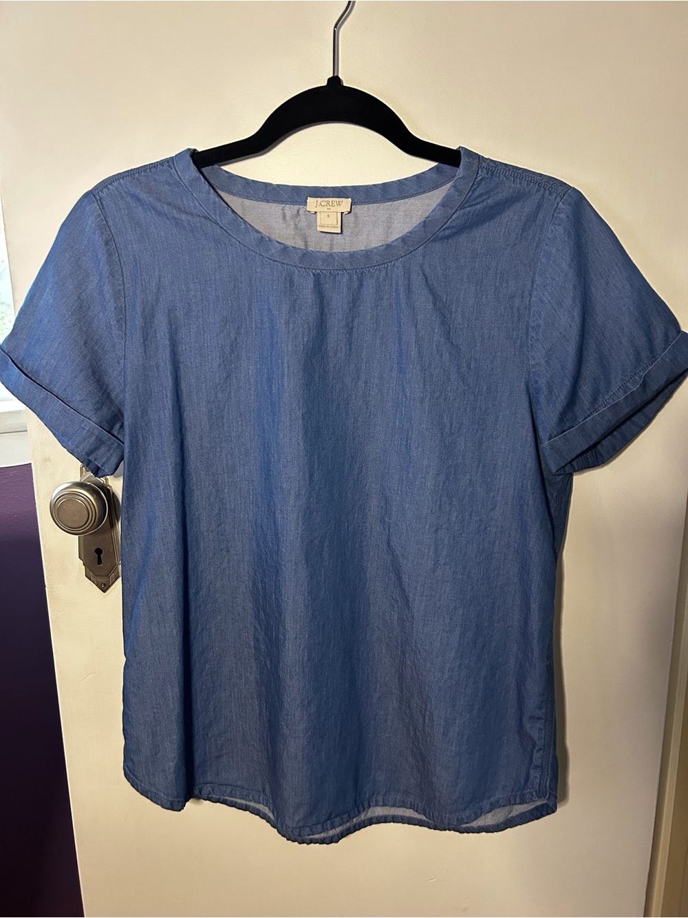 J. Crew Light Chambray Short Sleeve Top